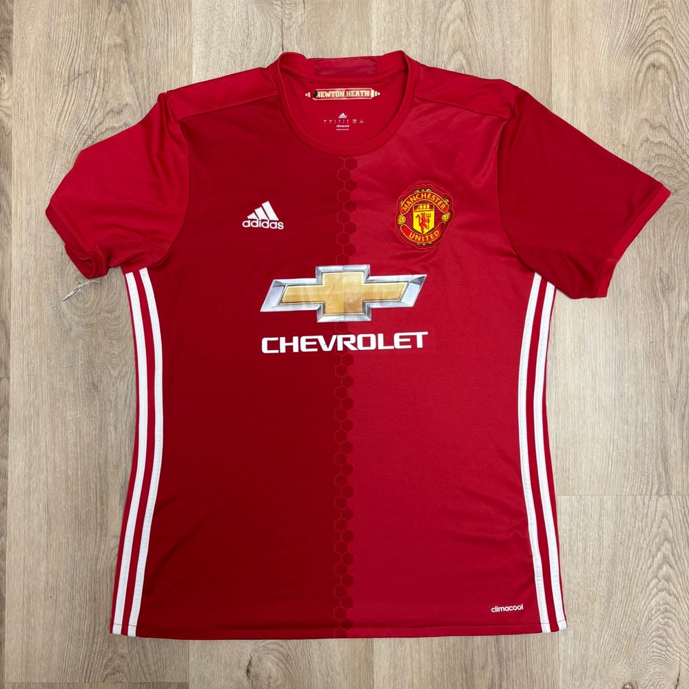 MANCHESTER UNITED 2016 2017 HOME FOOTBALL SHIRT SOCCER JERSEY LARGE ADIDAS